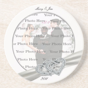 En Grès Dessous de verre Mariage blanc Diamond Hearts