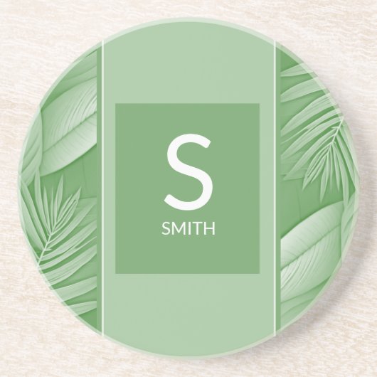 En Grès Dessous de verre mariage de monogramme de couple (Devant)