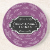En Grès Dessous de verre Mariages Rustiques Motif Plum (Devant)