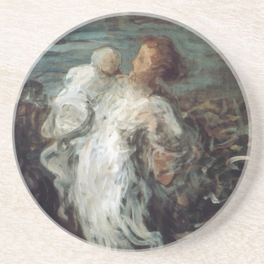 En Grès dessous de verre "Mère avec enfant" (Devant)