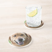 En Grès Dessous de verre mignons de golden retriever (Côté)