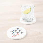 En Grès Dessous de verre modèles moléculaires de caféine (Côté)