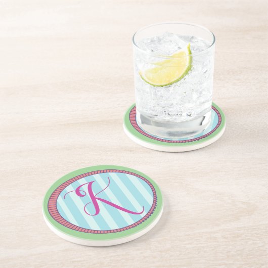 En Grès Dessous de verre Monogram K Sandstone (Côté)