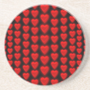 En Grès Dessous de verre Motif de Sandstone de Red Hearts