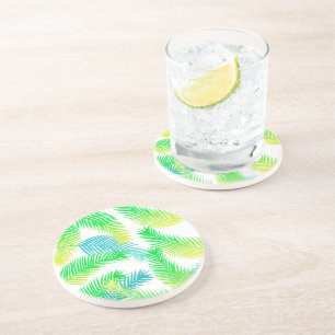 En Grès Dessous de verre Motif Feuille Palm - Botanique tr