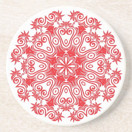En Grès Dessous de verre Motif Floral (Devant)