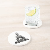 En Grès Dessous de verre mourants de faim de Bouddha (Côté)