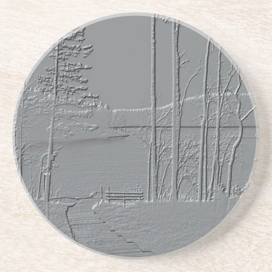 En Grès dessous de verre "Nature métallique" (Devant)