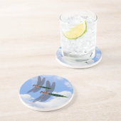 En Grès Dessous de verre naturel de Dragonlies Blue Sky (Côté)