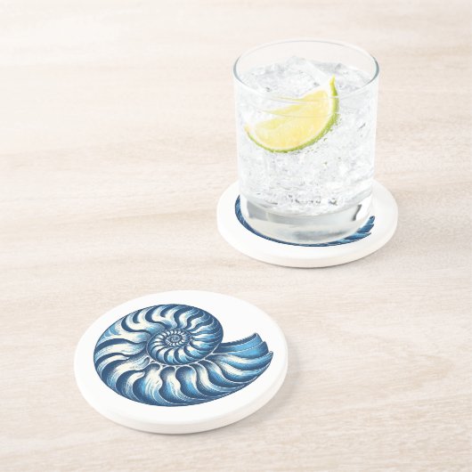 En Grès Dessous de verre Nautilus Shell (Côté)