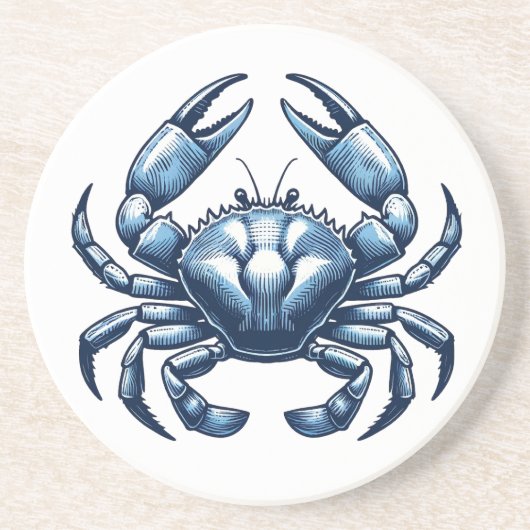 En Grès Dessous de verre nautique du crabe (Devant)