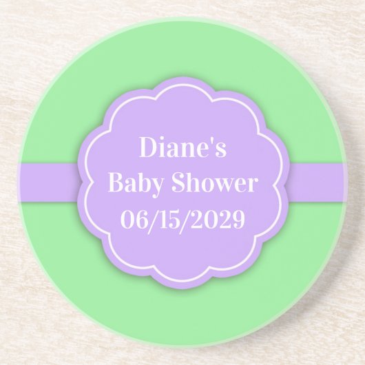 En Grès Dessous de verre neutres du baby shower (Devant)