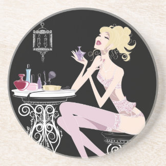 En Grès Dessous de verre noirs de beauté