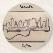 En Grès Dessous de verre noirs et blancs "d'horizon (Devant)