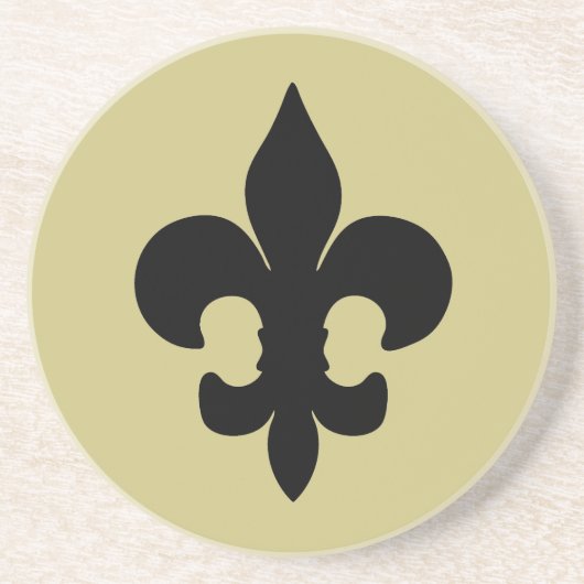 En Grès Dessous de verre noirs superbes de Fleur de lis (Devant)