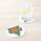 En Grès Dessous de verre obtenus de basket-ball de jeu (Côté)