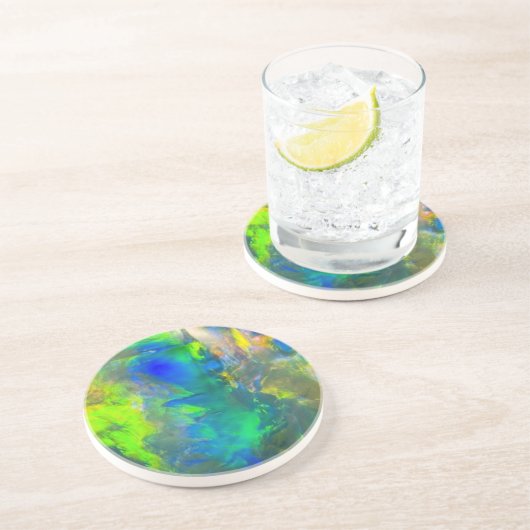 En Grès Dessous de verre opales bleus (Côté)