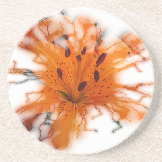 En Grès Dessous de verre oranges de lis (Devant)