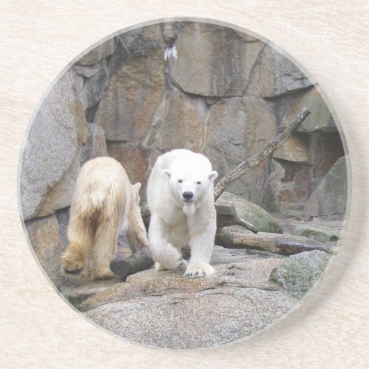 EN GRÈS DESSOUS DE VERRE OURS POLAIRE (Devant)