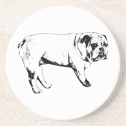 En Grès Dessous de verre Outline Bulldog (Devant)