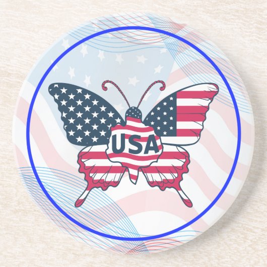 En Grès Dessous de verre papier American Flag Design-62616 (Devant)
