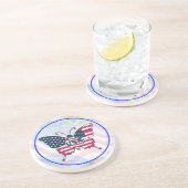 En Grès Dessous de verre papier American Flag Design-62616 (Côté)
