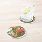 En Grès Dessous de verre - papillons et fleurs (Côté)