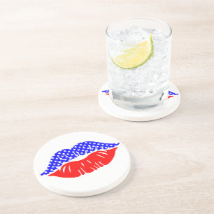 En Grès Dessous de verre Patriotique Kiss Drink