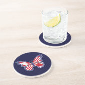 En Grès Dessous de verre Patriotique Rouge Blanc Et Bleu P (Côté)