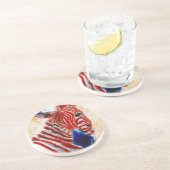 En Grès Dessous de verre patriotiques de zèbre (Côté)