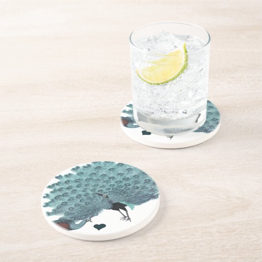 En Grès Dessous de verre Peacock vintages (Côté)