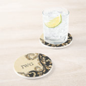 En Grès Dessous de verre personnalisé baroque (Côté)