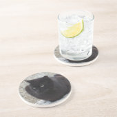 En Grès Dessous de verre personnalisé Black Cat (Côté)