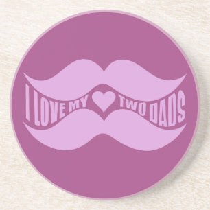 En Grès Dessous de verre personnalisé Moustaches roses