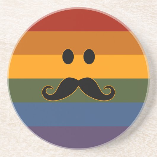 En Grès Dessous de verre personnalisé Mustache Pride (Devant)