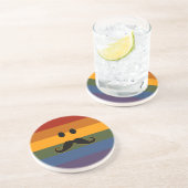 En Grès Dessous de verre personnalisé Mustache Pride (Côté)