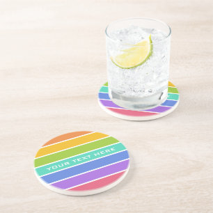 En Grès Dessous de verre personnalisé Rainbow Colors