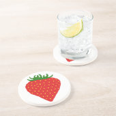 En Grès Dessous de verre personnalisé simple fraise (Côté)