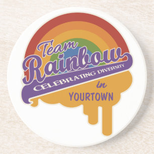 En Grès Dessous de verre personnalisé Team Rainbow