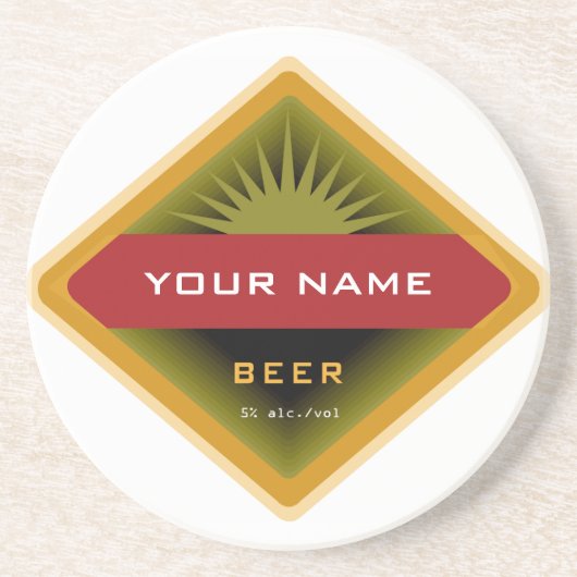 En Grès Dessous de verre personnalisés de bière (Devant)