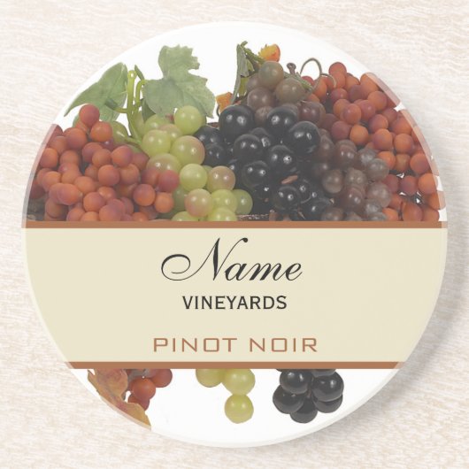 En Grès Dessous de verre personnalisés de vin (Devant)