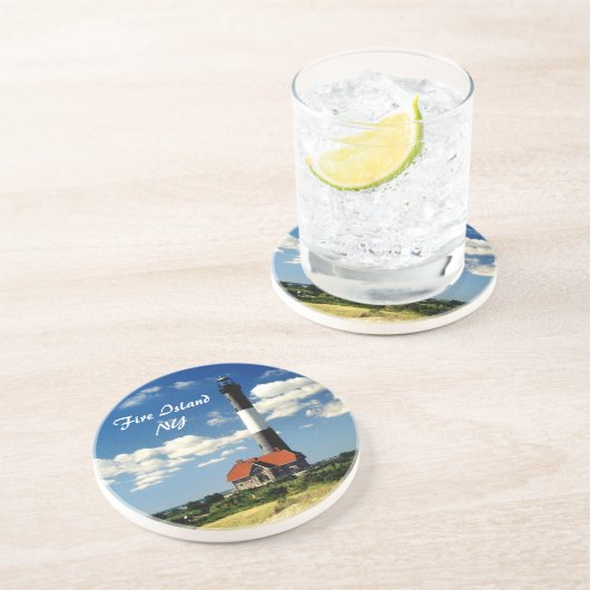 En Grès Dessous de verre phare de Fire Island (Côté)