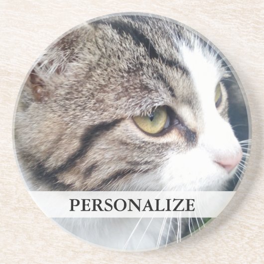 En Grès Dessous de verre photo personnalisés | Ajoutez vot (Devant)