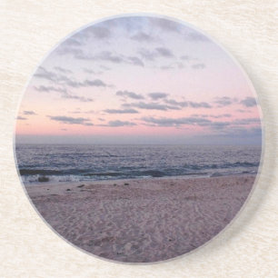 En Grès dessous de verre "Pink & Blue Beach at Dawn"