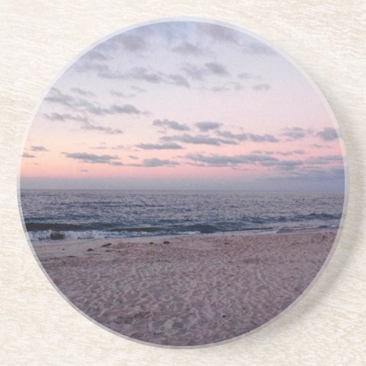 En Grès dessous de verre "Pink & Blue Beach at Dawn" (Devant)