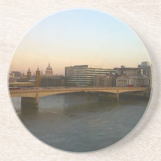 En Grès Dessous de verre : Pont de Londres à l'aube (Devant)