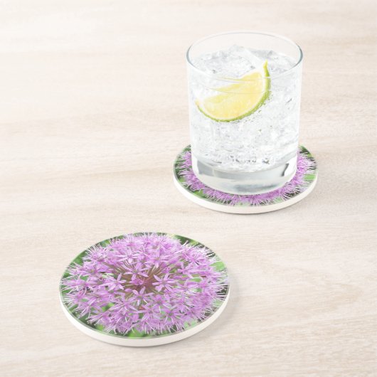 En Grès Dessous de verre pourpres d'allium (Côté)