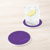 En Grès Dessous de verre pourpres de molécule de caféine (Côté)