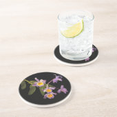 En Grès Dessous de verre pourpres d'orchidées (Côté)