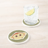 En Grès Dessous de verre principaux de singe (Côté)